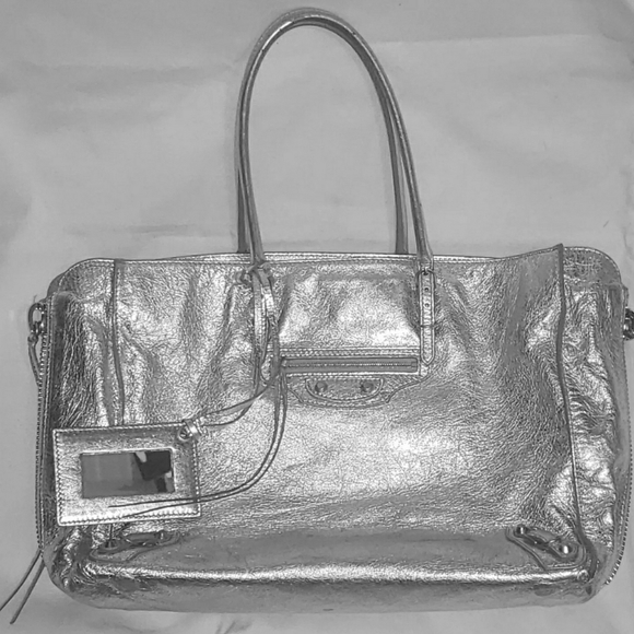 Classic Balenciaga Metallic Silver Bag - Picture 2 of 6